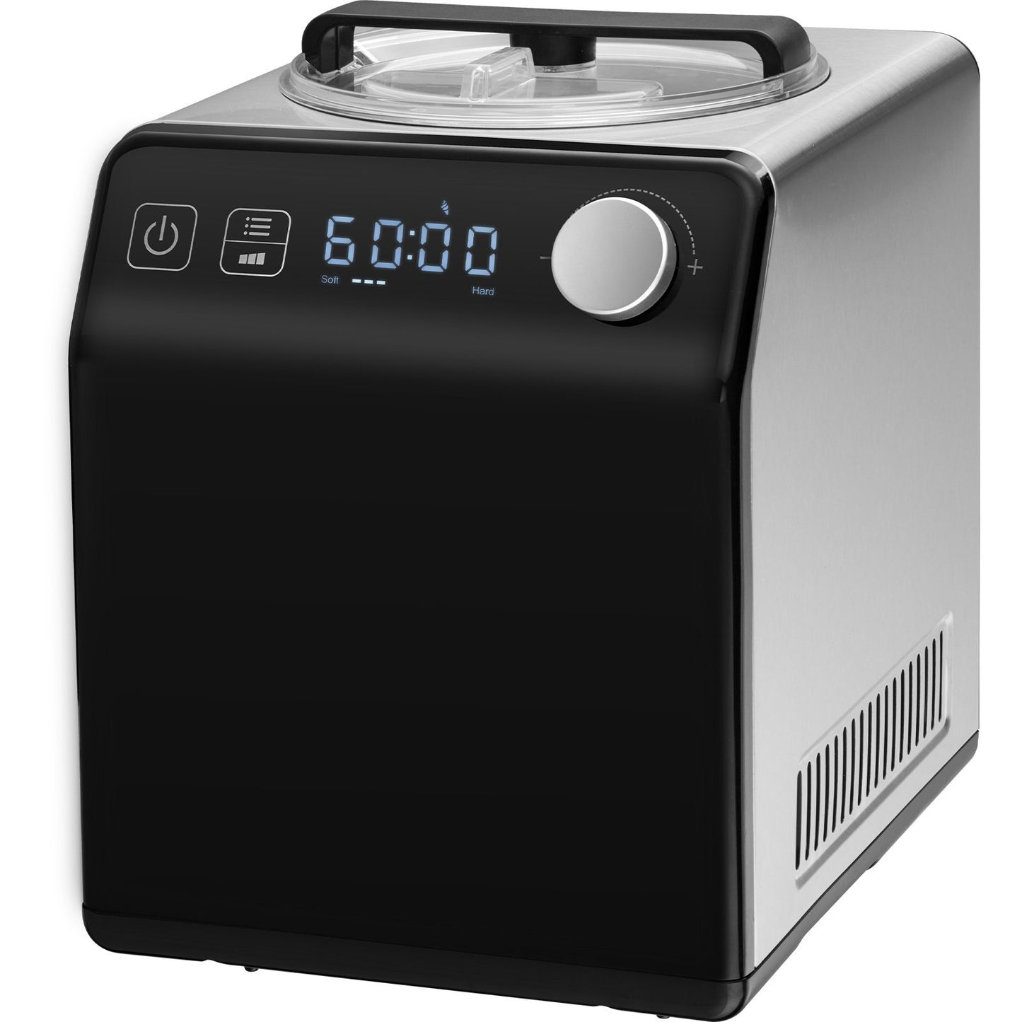 Upright Automatic Ice Cream Maker With Built-in Compressor, 2 Quart No Pre-freezing Fruit Yogurt Machine, Stainless Steel Electric Sorbet Maker, 4 Modes Gelato Maker With Digital Display Timer