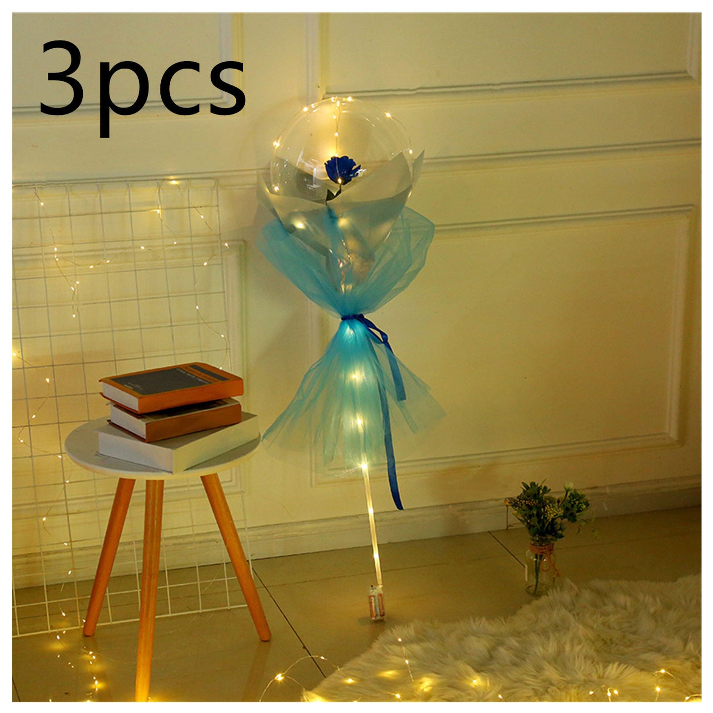 USA Local LED Luminous Balloon Rose Bouquet Transparent Bobo Ball Rose