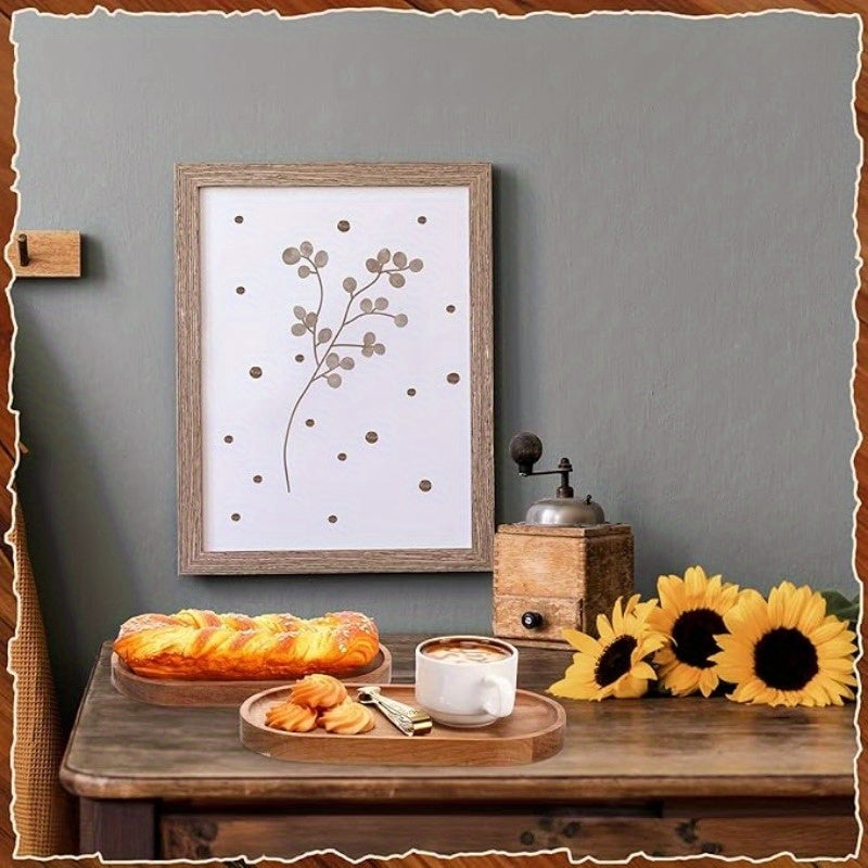 2pcs LDQ Elegant Wooden Serving Tray - Japanese Style, Space-saving Design, Perfect For Home Decor And Kitchen Accessories