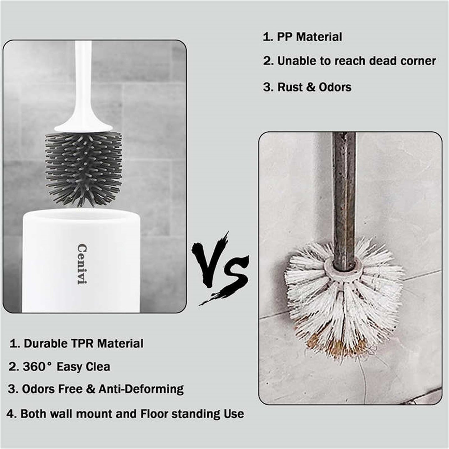 USA Local Home Fashion Simple Toilet Cleaning Brush Set