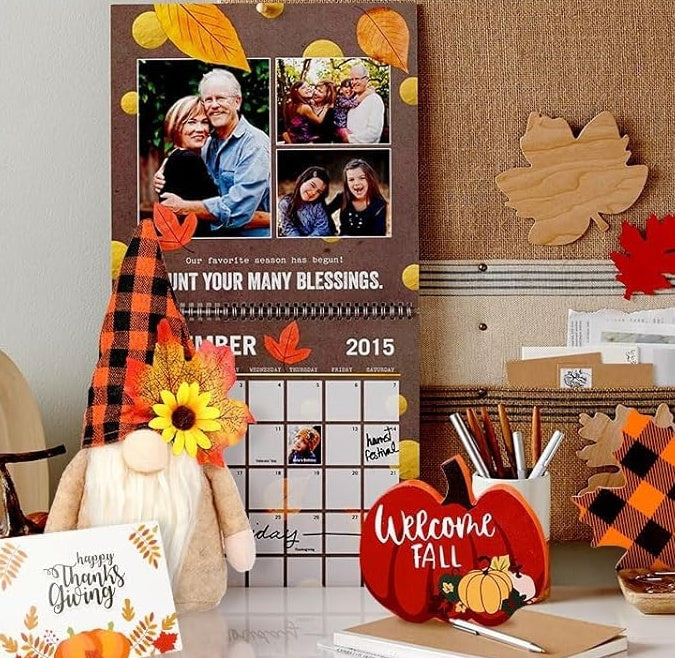 US Local Fall Gnome Tiered Tray Decorations Set Farmhouse Pumpkin Decor Autumn Maple Leaf Table Centerpieces With Fall String Lights Thankgiving Day Fall Greeting Card Autumn Harvest Decorations