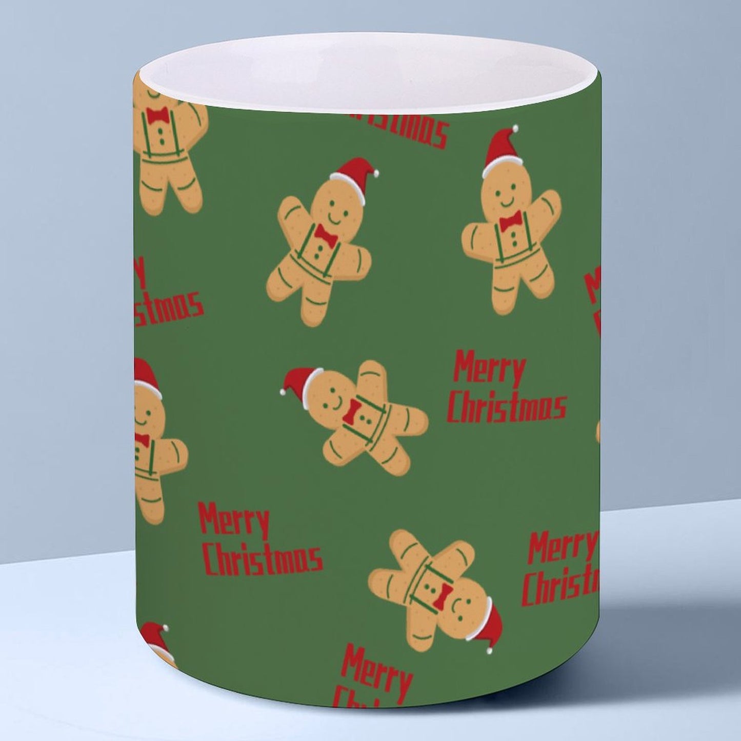 POD US Local White mug with full print, Christmas Gingerbread Man 0066