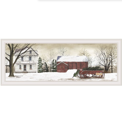 US Local Christmas Trees For Sale By Billy Jacobs, Ready To Hang Framed Print, White Frame