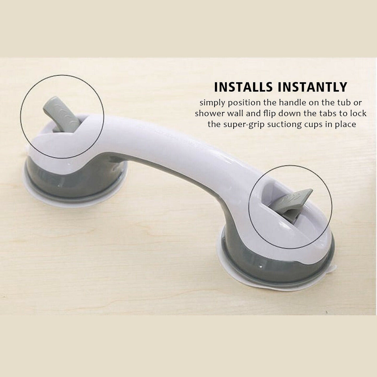 US Local Power Shower Grip Handle Bathroom Suction Grab Bar Safety Rail Tub Bath Vacuum