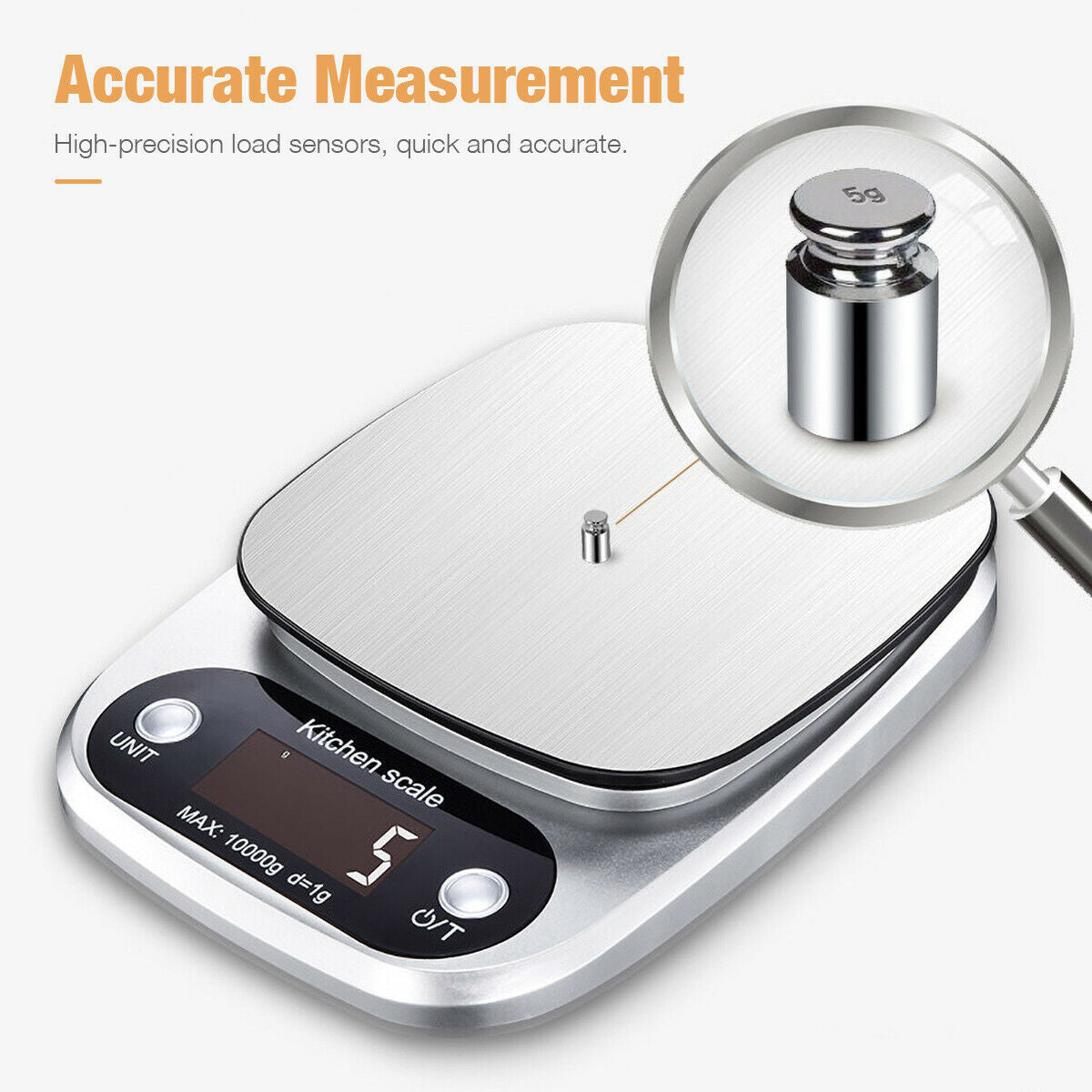 US Local Digital Kitchen Food Diet Scale, Multifunction Weight Balance 22lbs 1g Kitchen Scale Stainless Steel Weighing Scale For Food Diet Postal Balance Measuring