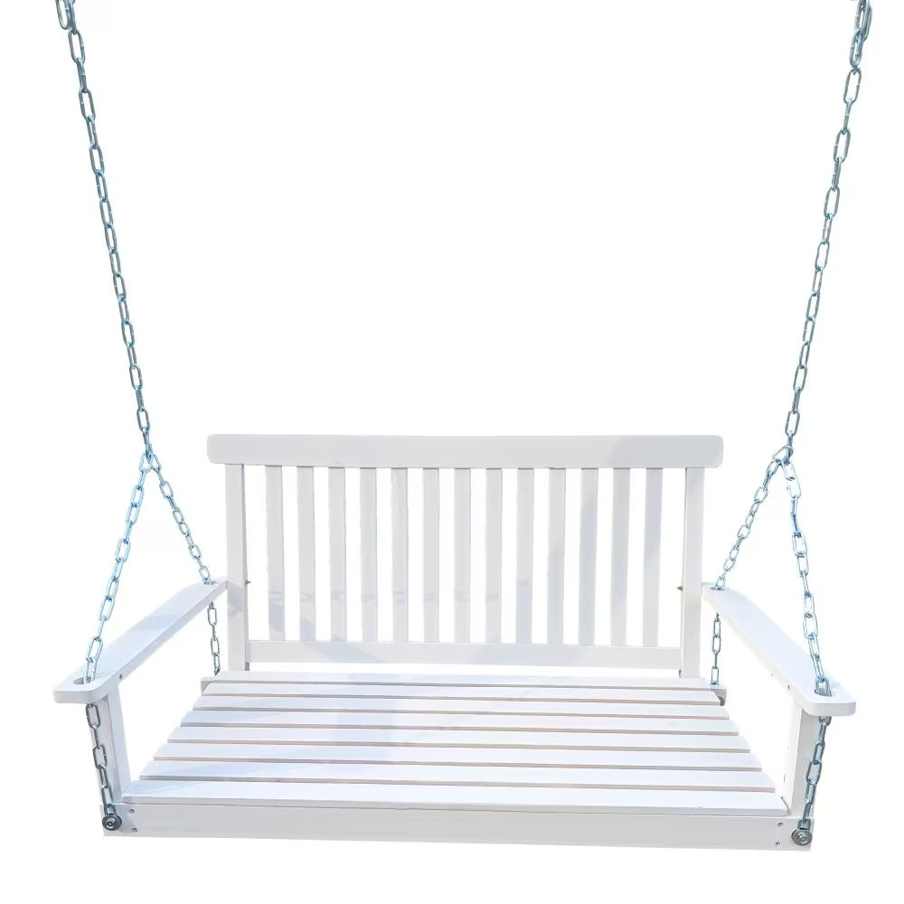 US Local Wooden Bench Swing With Chain