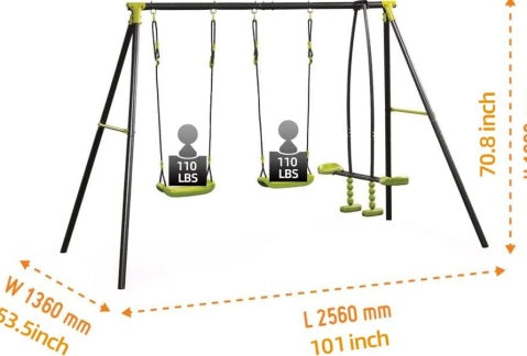 US Local Outdoor Playground With Three Swings