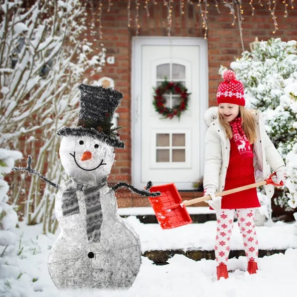 US Local LED Christmas Snowman Decoration Light Collapsible Battery Operated