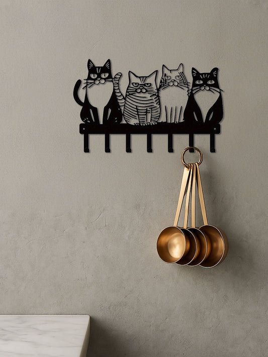 US Local 1PC Cute Cat Wall Hook-Adorable Kitty Decor For Home, Strong Metal Wall Hooks