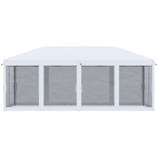 US Local Outsunny 10' X 20' Pop Up Canopy Tent With Netting, Heavy Duty Instant Sun Shelter, Large Tents For