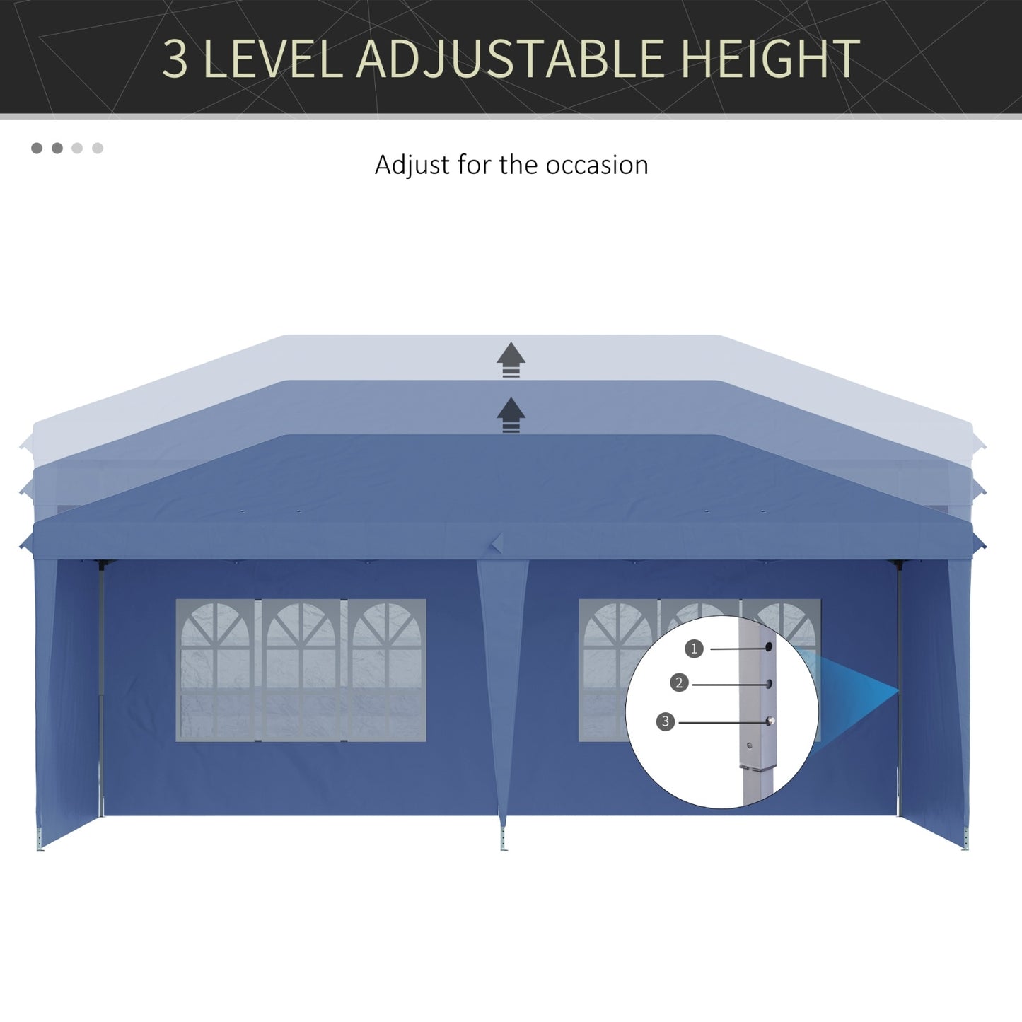 US Local Outsunny 10' X 20' Pop Up Canopy Tent With 4 Sidewalls, Heavy Duty Tents For Parties, Outdoor Instan