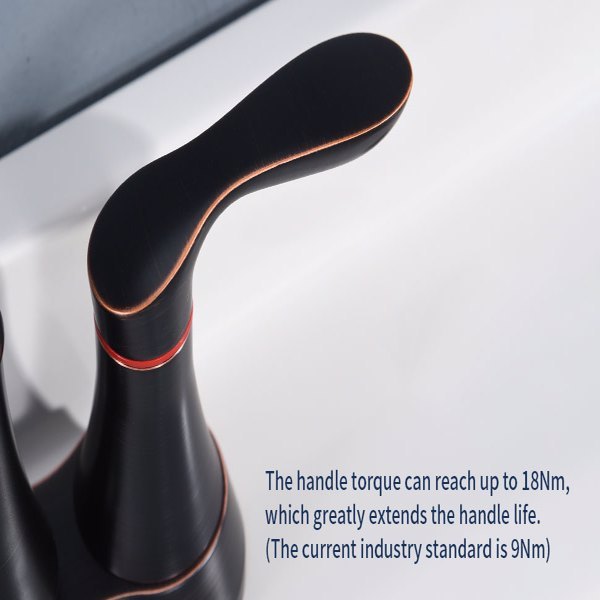 US Local 2 Handles 4-inch Oil Wiped Bronze Bathroom Faucet