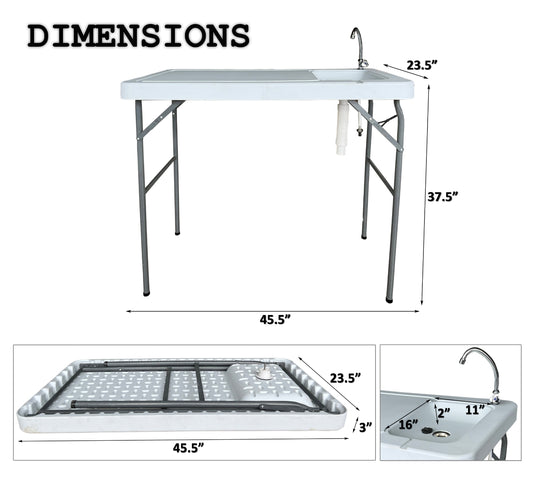 US Local Outdoor Fish And Game Cutting Cleaning Table W Sink And Faucet
