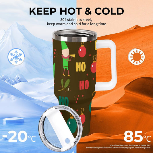 PHDT00055 POD US Local Tumbler 40 oz Large Capacity Car Cup Christmas Elf Green