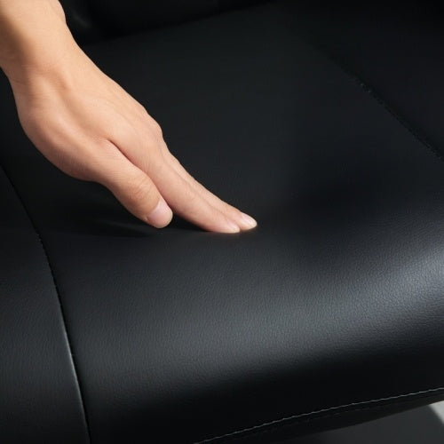 UK Local HOMCOM Swivel Recliner Chair With Footstool, PU Leather Recliner Armchair With Adjustable Back And Steel Frame, Reclining Chair Lounge With Flared Armrests For Living Room, Black