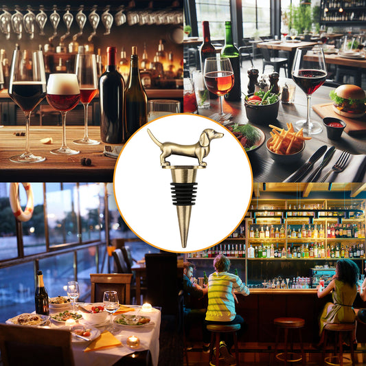 US Local A Dachshund-shaped Red Wine Stopper, A Household Wine Champagne Stopper, An Interesting Dachshund Dog Wine Stopper, Suitable For Men And Women's Birthday Gifts, Halloween, Christmas, Father's Day, Mot