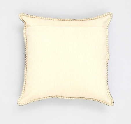 US Local Stonewashed Cotton Velvet Throw Pillow With Decorative Handstiched Edges-19X19 Inch