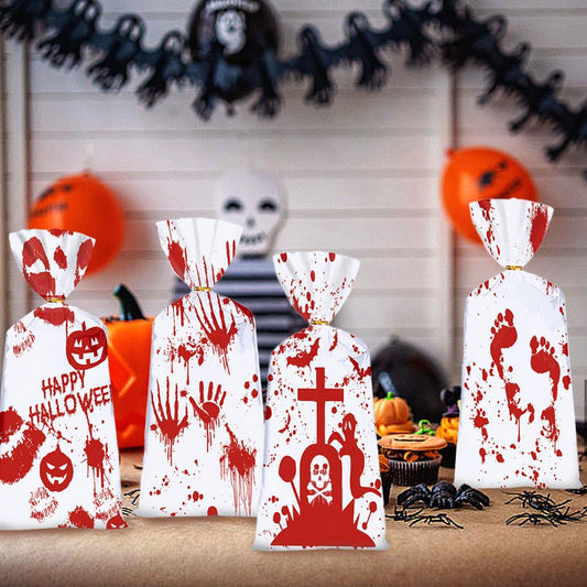 US Local Red And White Halloween Drawstring Bag