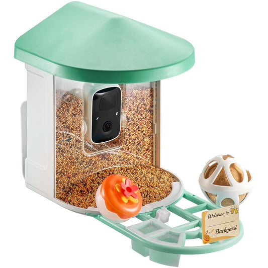 US Local VEVOR Smart Bird Feeder With Camera 2K HD AI Identify Bird Species Auto Capture