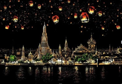 US Local Decorative painting scratch Scraping painting drawing paper world Sightseeing pictures decoration birthday gifts