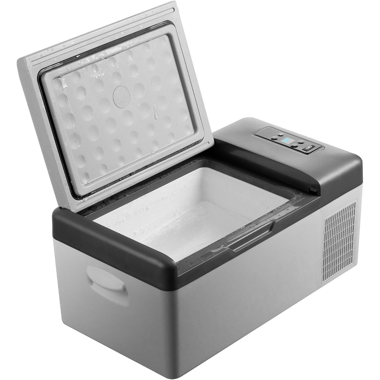 VEVOR 12 Volt Refrigerator 16 Qt, Portable Mini Car Fridge Cooling Range & App Contro DC & 110-240V AC Electric Compressor Cooler For Truck Vehicle RV Boat Outdoor & Home Use, Grey