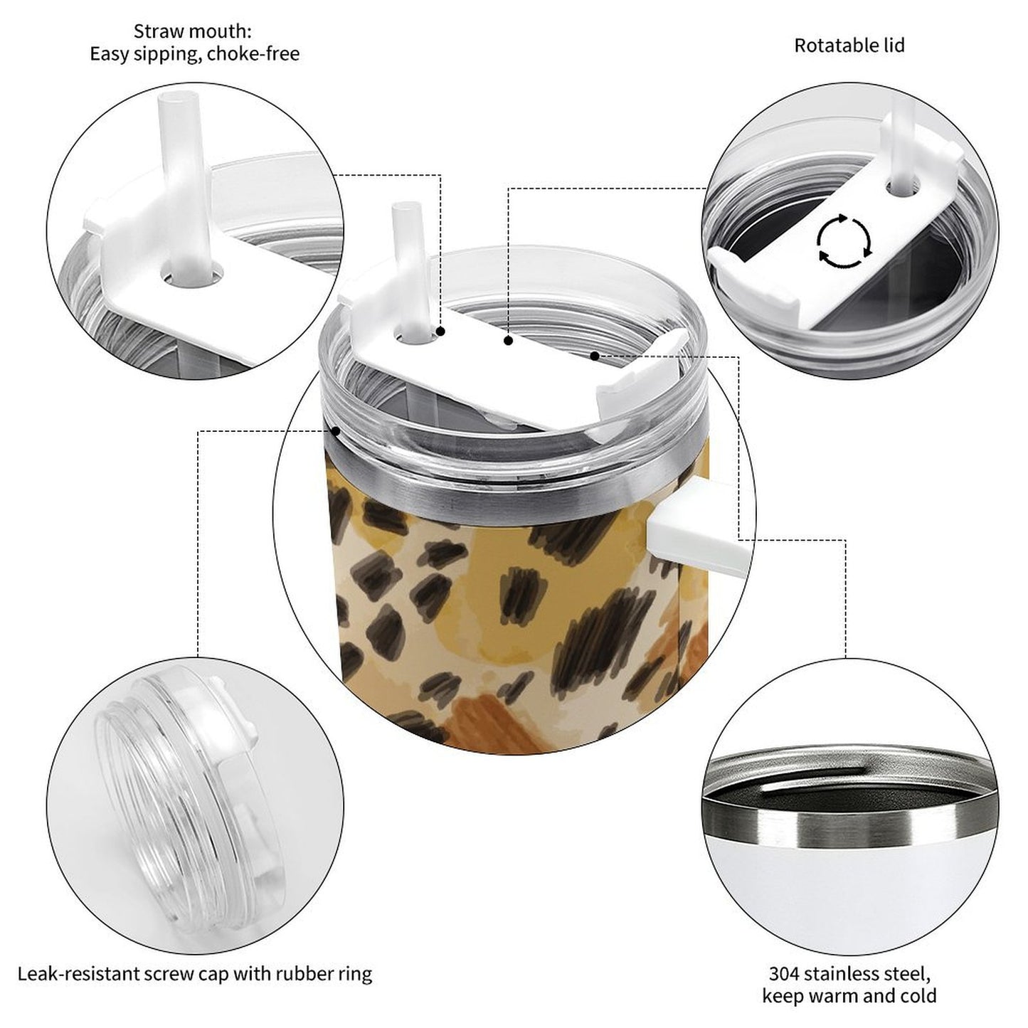 PHDT00461 POD US Local Tumbler 40 oz Large Capacity Car Cup Tiger