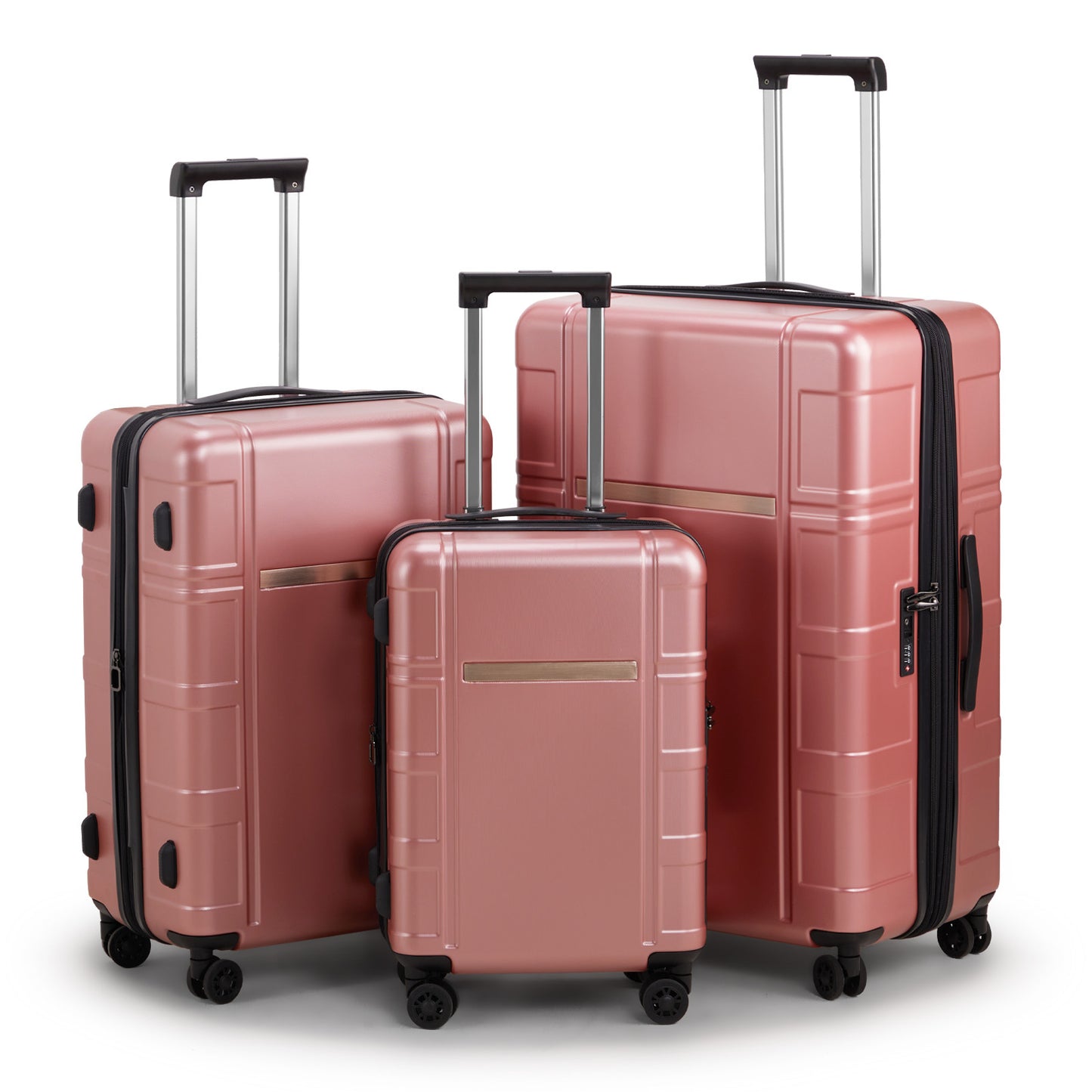 US Local Three In One Set Of Double Wheel Silent Wheels With Dry Wet Separation Compartment ABS PC Luggage