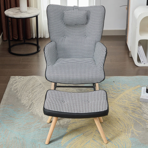 UK Local Rocking Chairs For Adults, Tteddy Rocking Chair Relaxing Recliner Chair With Solid Wood Legs High Back Lounge Chairs For Balcony Living Room Bedroom