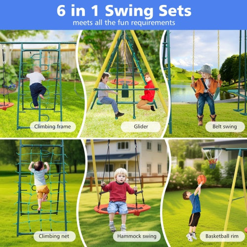 US Local Indoor Outdoor Metal Swing Set With Safety Belt