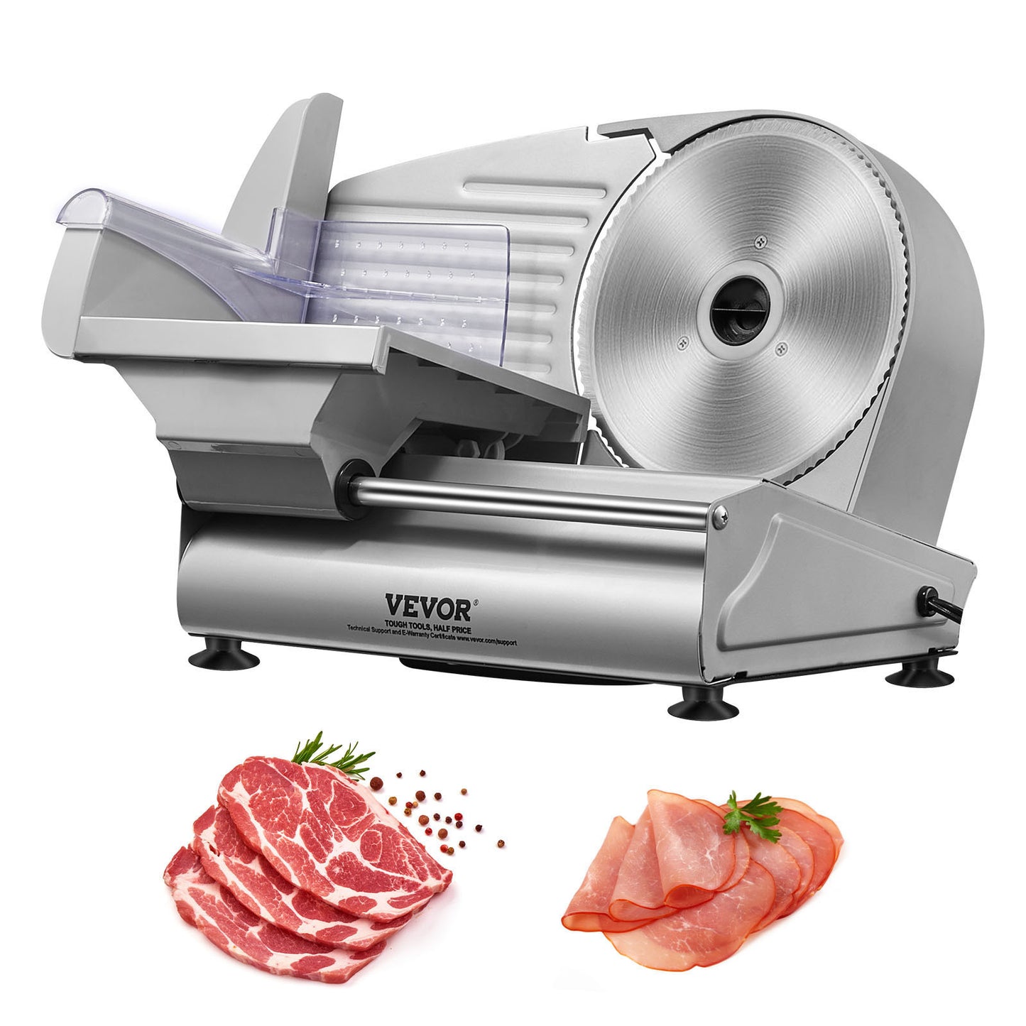 US Local VEVOR Meat Slicer, 180W Electric Deli Food Slicer With SUS420 Stainless Steel Blade And Blade Guard, Adjustable Thickness For Home Use, Easy To Clean, Cut Meat, Bread, Ham And Cheese