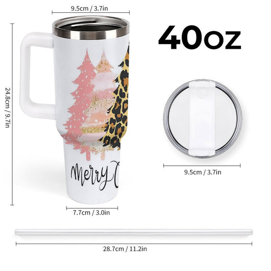 PHDT00158 POD US Local Tumbler 40 oz Large Capacity Car Cup Christmas Trees Pink