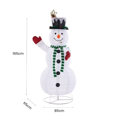 US Local 5ft Lighted Snowman, Large Outdoor Christmas Decoration With 200 LED Lights, Multicolored Scarf And Hat