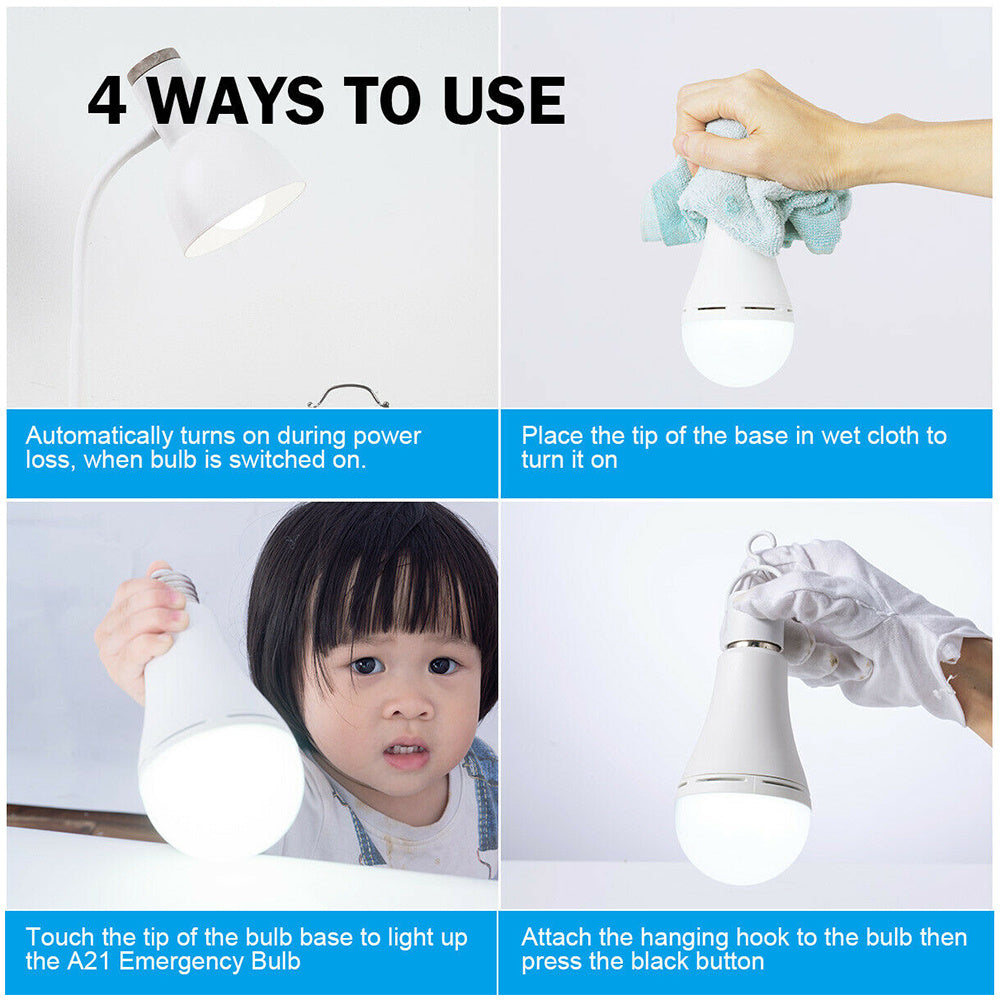 US Local R70 LED Fast Charging Built-in Battery Emergency Light Lighting Bulb, Power -9W, No Delivery On Weekends