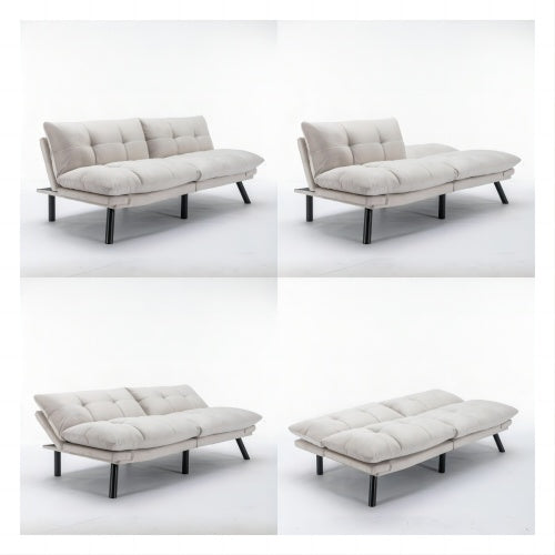 US Local Cream Convertible Folding Modern Sofa Bed