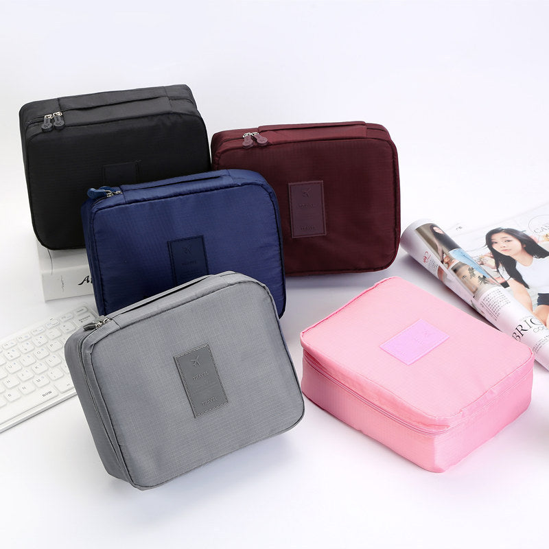USA Local Portable Cosmetic Bag Waterproof Divider Multi-grid Pockets Toiletry Bags Travel Storage Handbags Women Make Up Bag