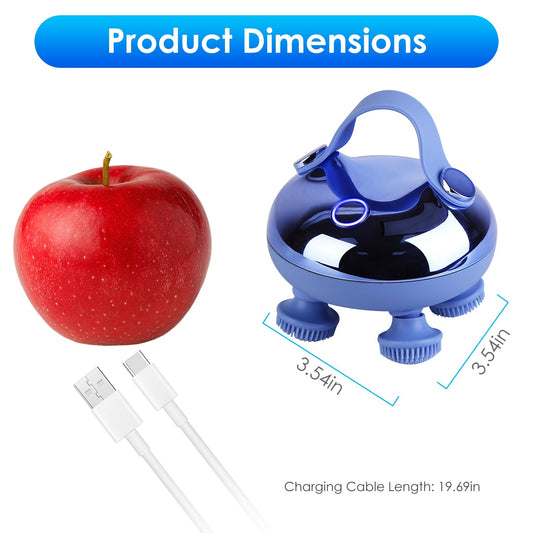 US Local 1Pc Electric Scalp Massager Rechargeable Head Mssager IPX7 Waterproof Dog Cat Massager With Red Light 3 Modes 3 Types Of Massage Claws For Men Women Elders