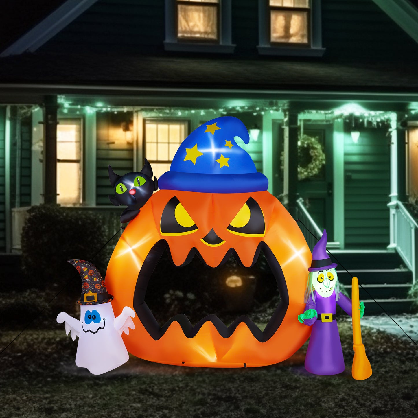 US Local 6.9ft Pumpkin Inflatable Halloween Decoration