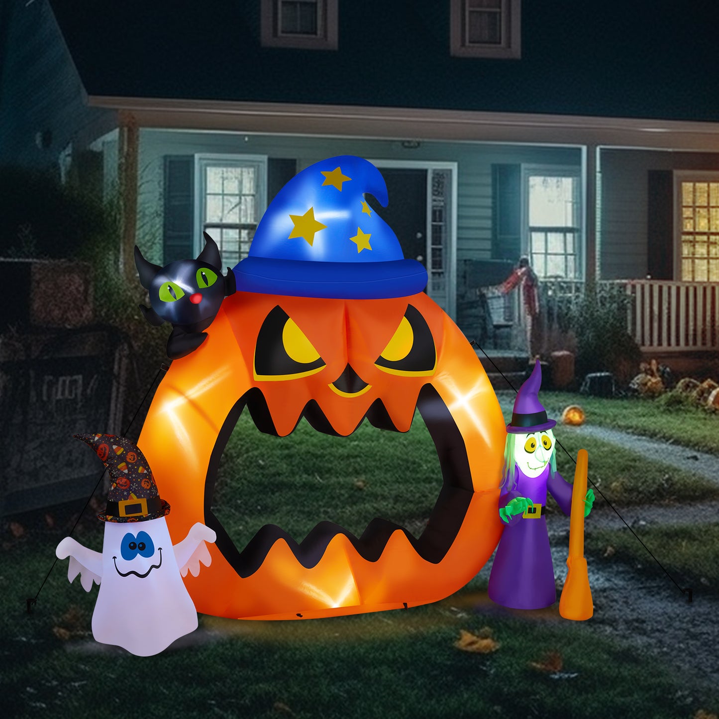 US Local 6.9ft Pumpkin Inflatable Halloween Decoration