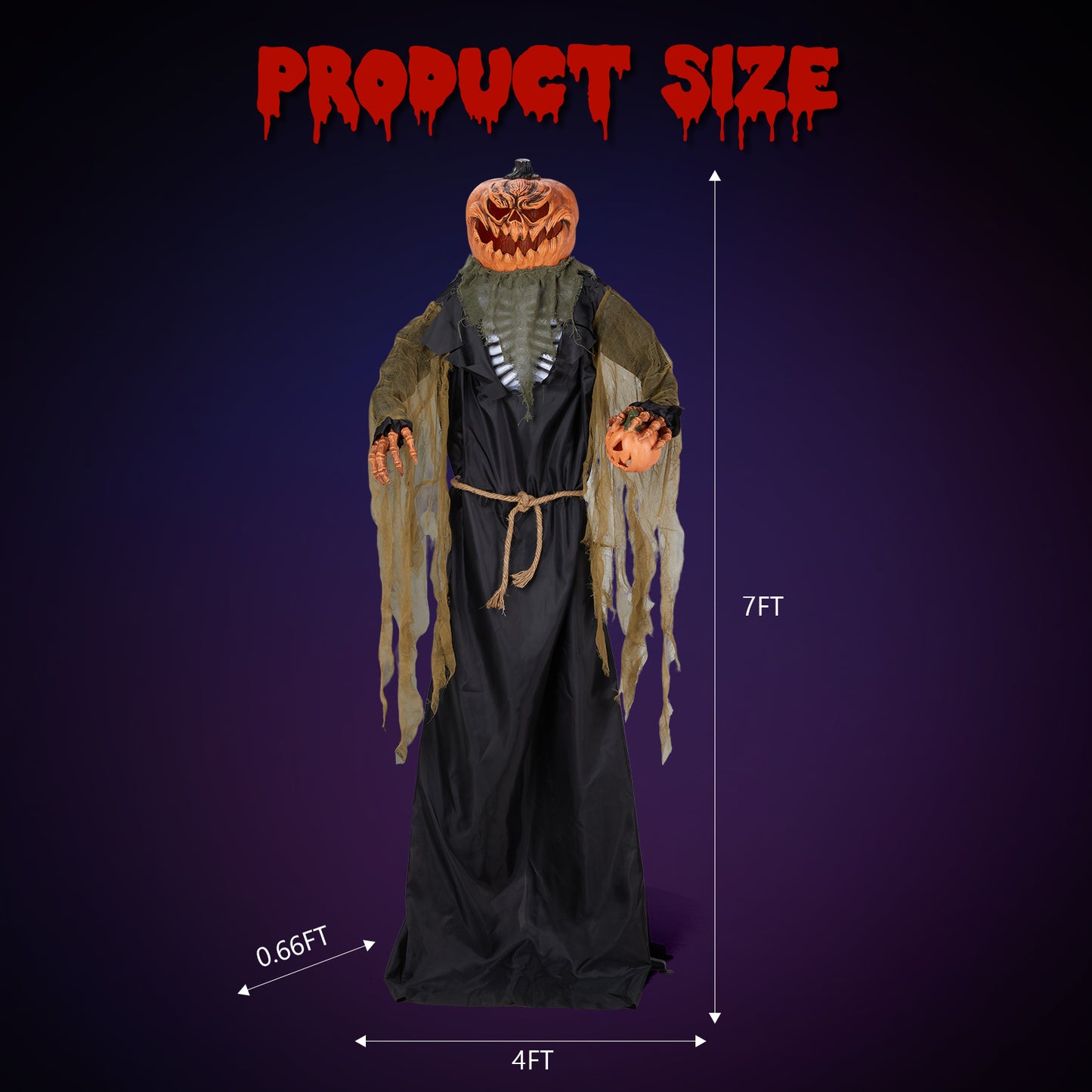 US Local 7ft Pumpkin Halloween Standing Decoration