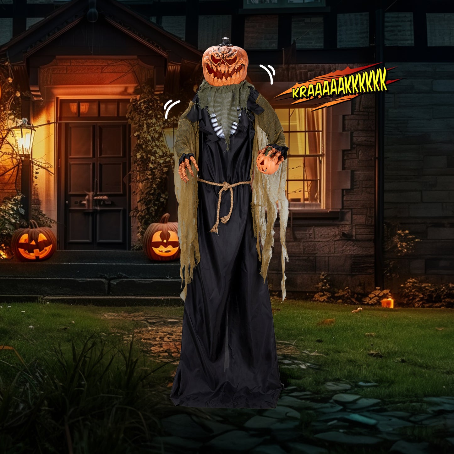 US Local 7ft Pumpkin Halloween Standing Decoration