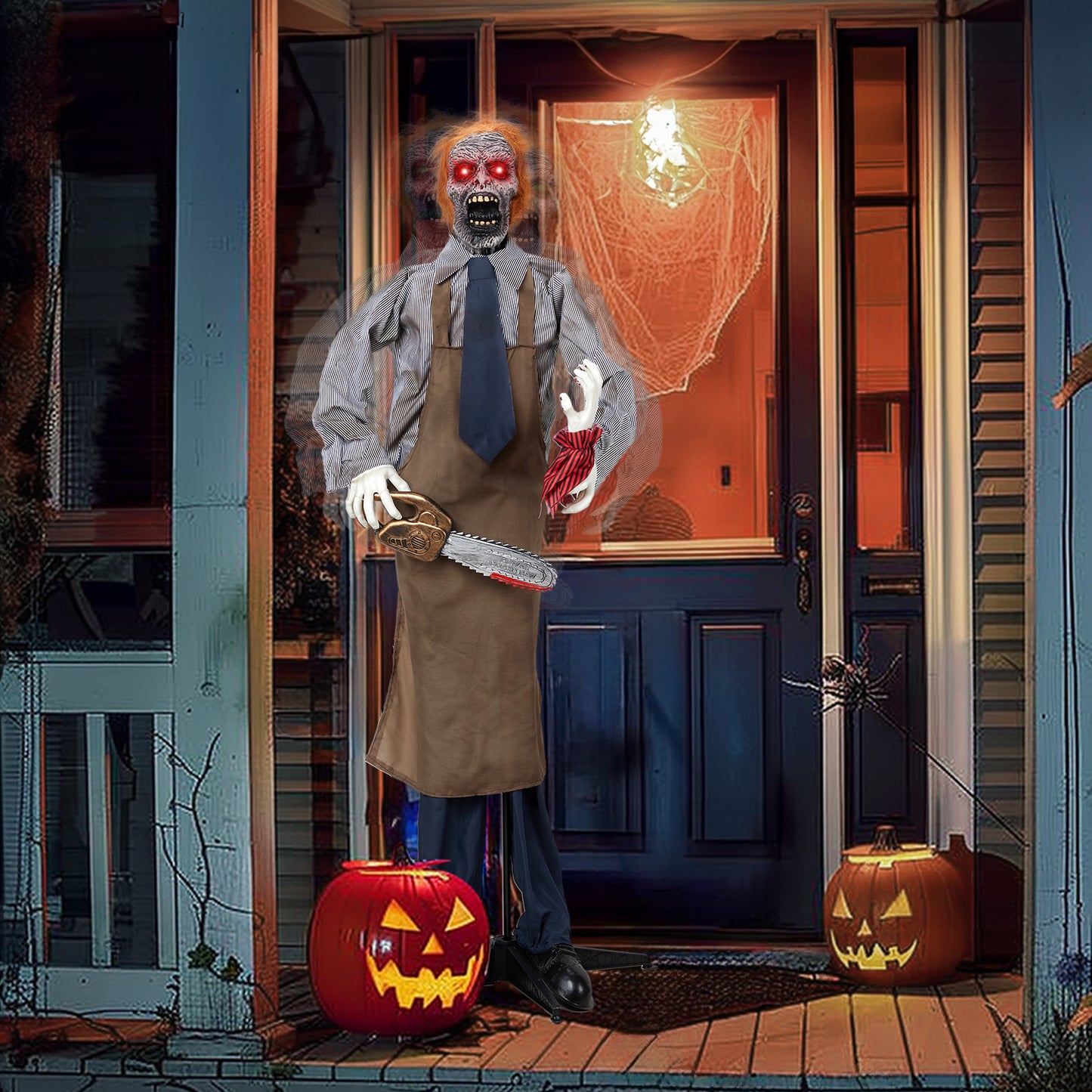 US Local 5.7ft Chainsaw Man Halloween Standing Decoration
