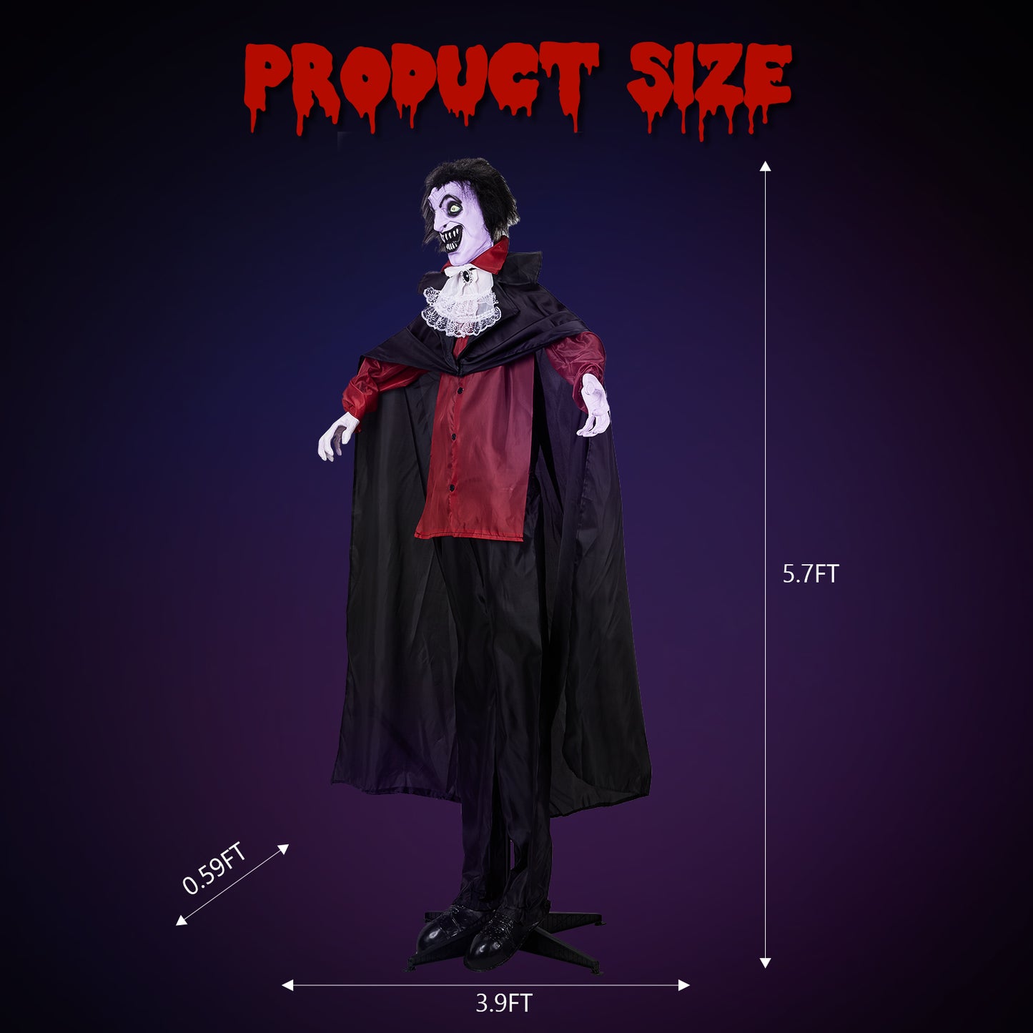 US Local 5.7ft Vampire Outdoor Halloween Decorations