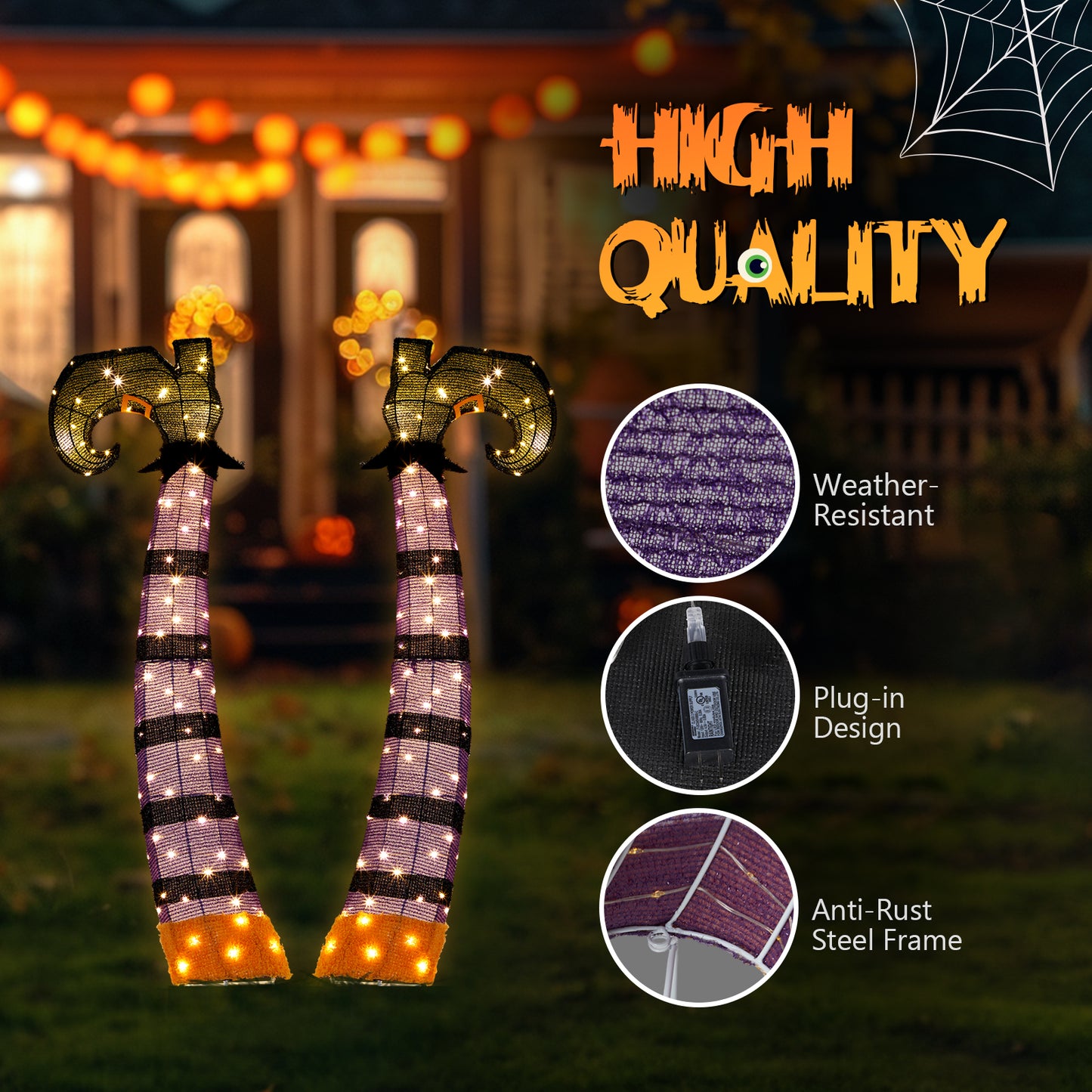 US Local 4ft 2D Witch legs Outdoor Halloween Decorations