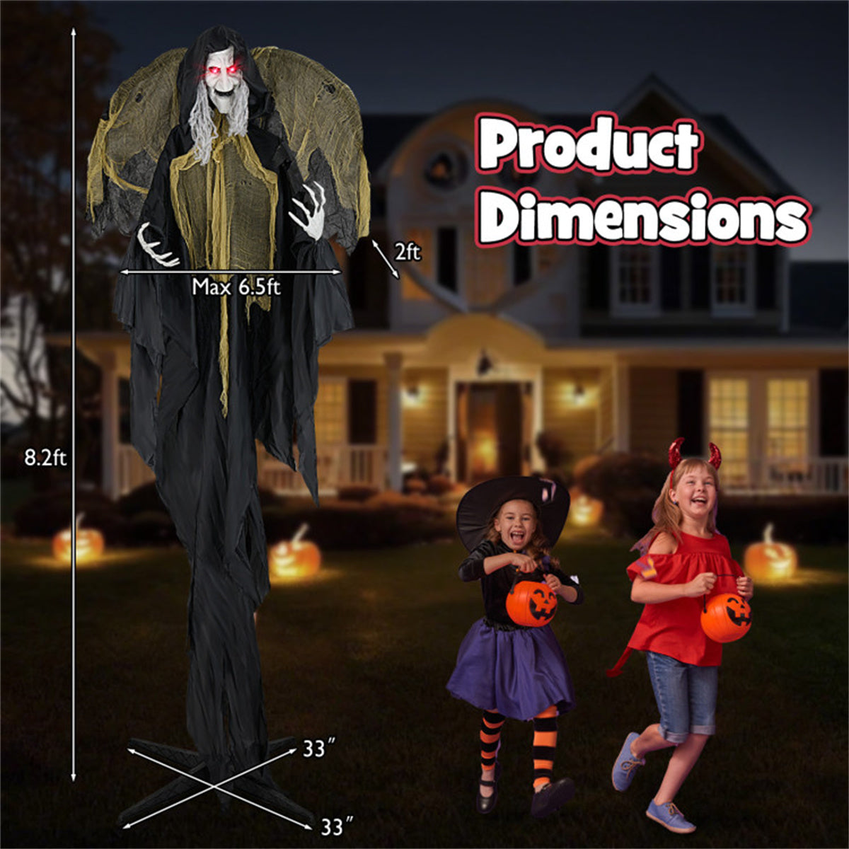 US Local 8.2 ft Halloween Decoration Standing Witch