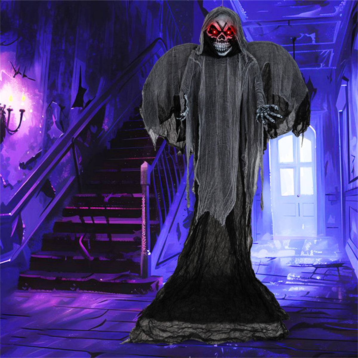 US Local 12.1 Ft Skeleton Ghost Halloween Decoration