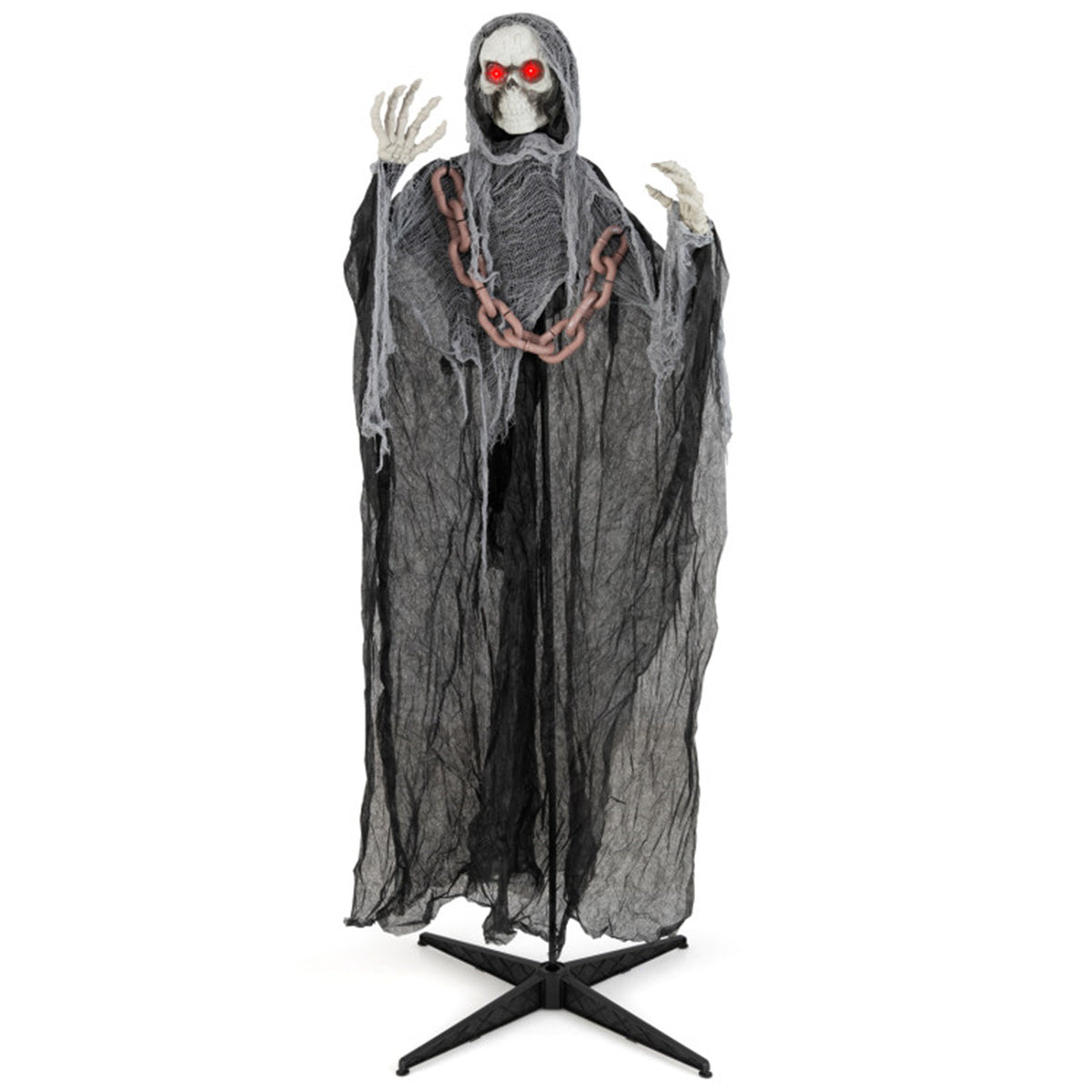 US Local 6.4 ft Halloween Standing Grim Reaper Automatic Arm Movement