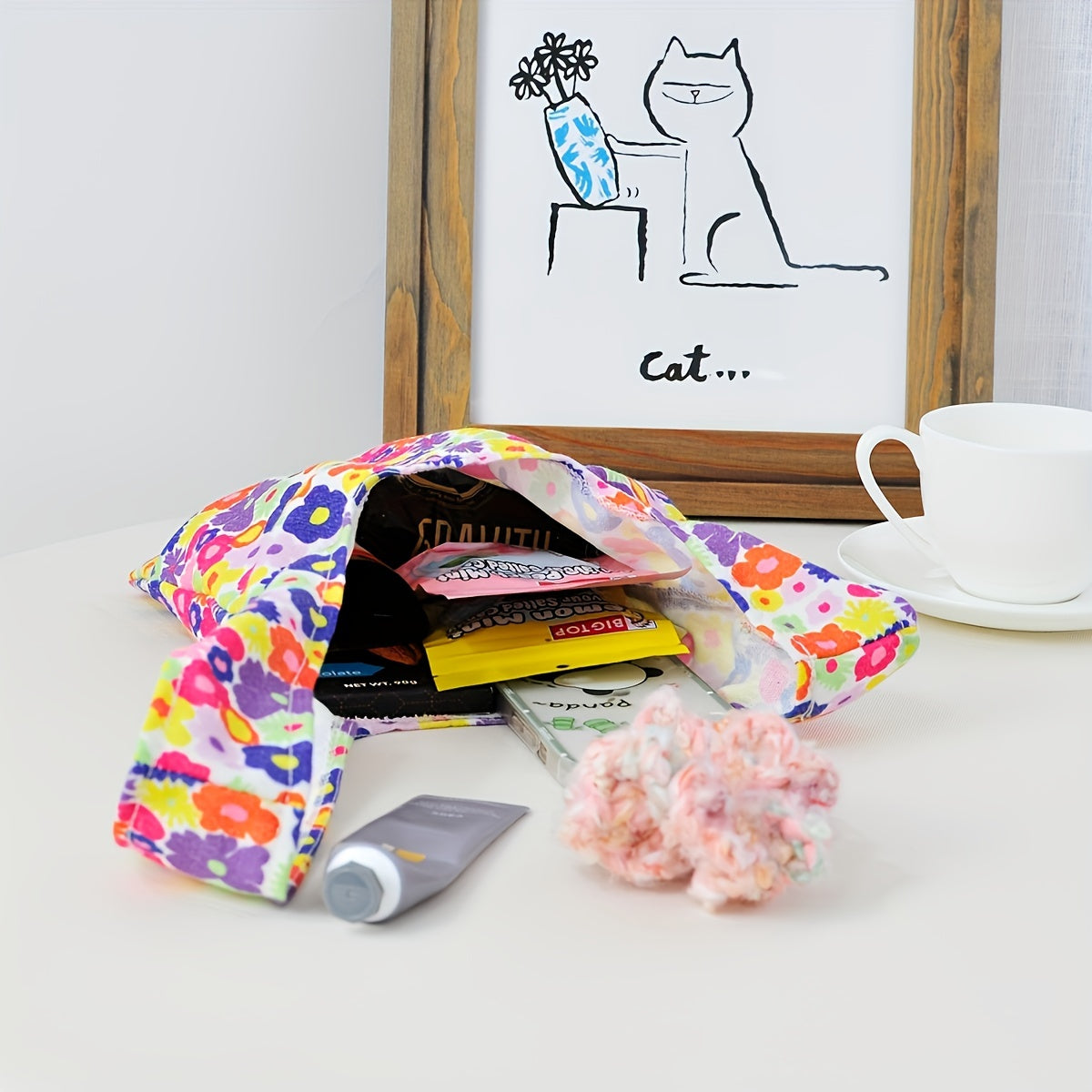 US Local 2PCS Portable Canvas Handbag With Sleeve Knot Design, Women's Coin Purse, And Clutch Bag. Halloween Candy Bag, Gift For Friends, Interior Decoration(Maybe YunExpress Logistics)