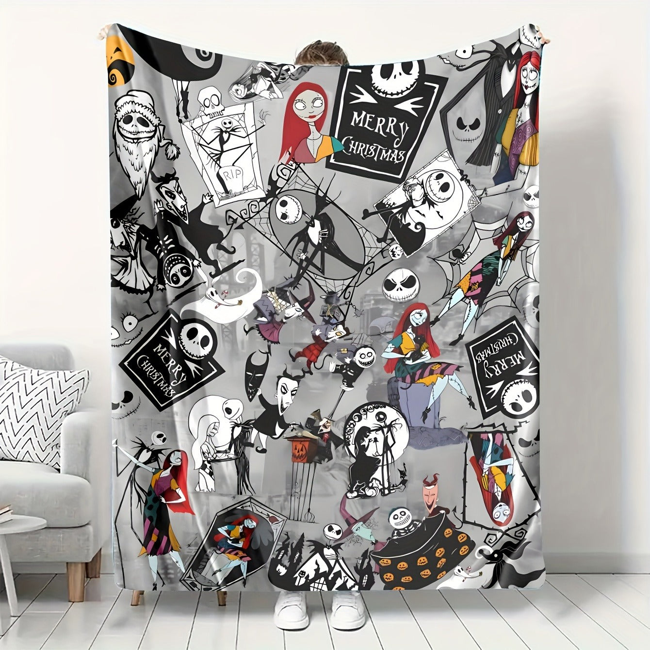 US Local Halloween Horror Ghost Throw Blanket, Gift,