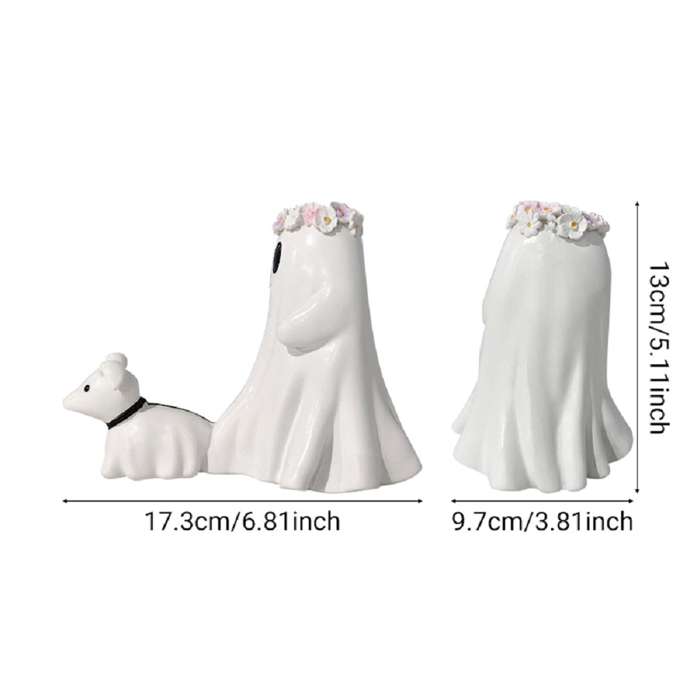 UK Local Funny Halloween Ghost Dog Ornament, Decor for Indoor Outdoor