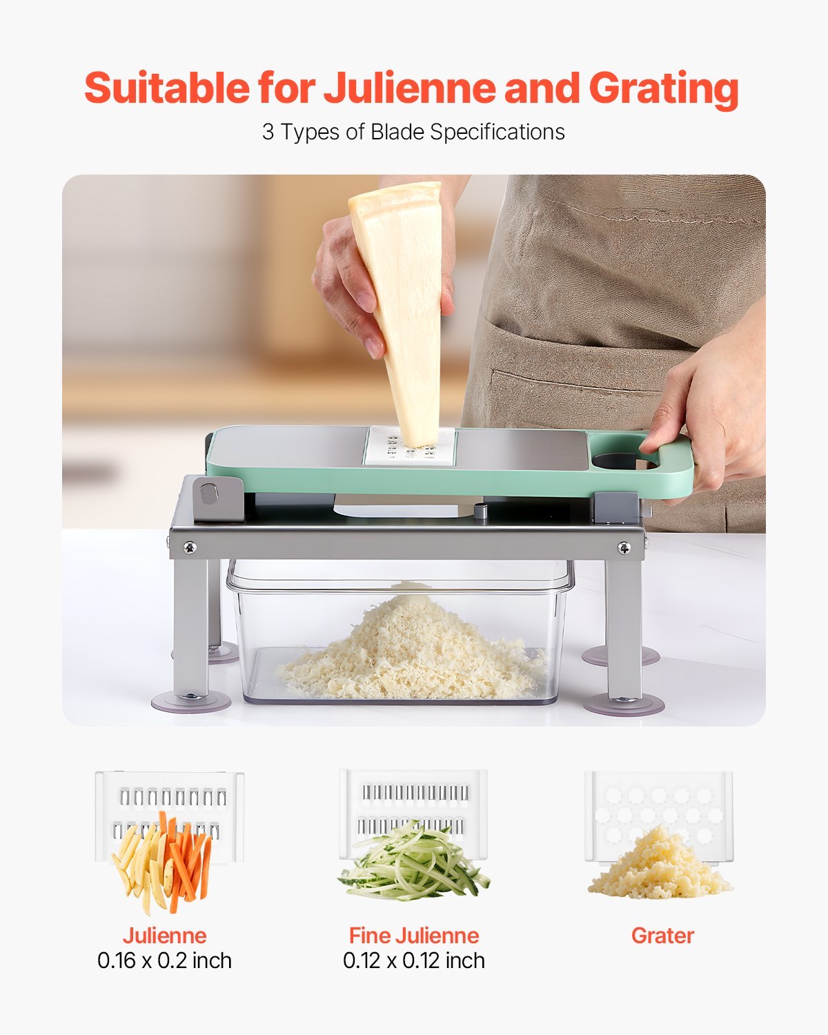 US Local Vegetable Chopper Mandoline Slicer All-in-1 Food Veggie Cutter 9 Blades